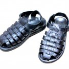 Crisscross Greek Biblical Sandals Top Quality Adjustable Black Leather