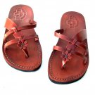 Leather Ladies Greek Sandals Handmade Flip-Flops "Flower 2"