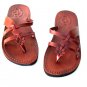 Leather Ladies Greek Sandals Handmade Flip-Flops "Flower 2"