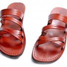 New Greek Style Grooved Leather Flip-Flop Biblical Leather Sandals