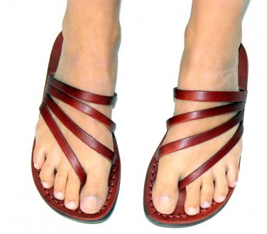 Special Greek Leather Sandals Design Flip-Flop Style Handmade