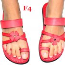 Ladies " Red Flower " New Greek Leather Sandals Flip-Flop  US 5-10.5 EU 35-42