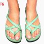 Ladies GREEN Leather Greek Leather Sandals Summer Design Flip-Flop US 5-10.5 EU 35-42