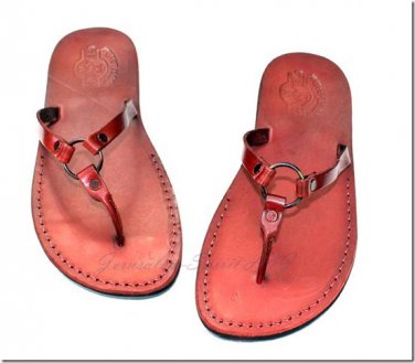 "RING" Flip-Flop Handmade brown Leather Sandals Size's : US 5-12 EU 35-46