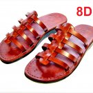 Open Front Style Brown Greek Leather Sandals Flip-Flop Style handmade ! size's : US 5-12 EU 35-46
