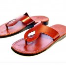 Young Greek Leather Sandals Brown  Flip-Flop Style handmade ! size's : US 5-12 EU 35-46 !