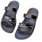 Grooved Leather Straps Flip-Flop Black Greek Leather Sandals - size's : US 5-12 EU 35-46 Brown/black