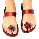 Ladies Sandals Leather Sandals "My Flower" handmade Flip-Flop Sandals ! Size's : US 5-10.5 EU 35-42
