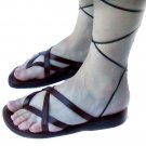 Adjustable Straps Greek Leather Sandals - Size's : US 5-12 EU 35-46 Brown/black !