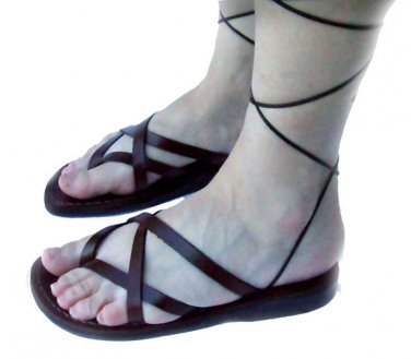 Adjustable Straps Greek Leather Sandals - Size's : US 5-12 EU 35-46 Brown/black !