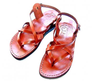 Leather "Crisscross 2" Sandals Thin Strapped & Adjustable Biblical Strong US 5-12 EU 35-46