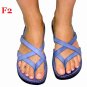 Ladies BLUE Leather Summer Fashion Sandals Handmade Flip-Flop Size's : US 5-10.5 EU 35-42
