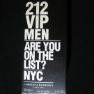 212 VIP by CAROLINA HERRERA Eau de Toilette Spray for Men ~ 3.4 oz / 100 ml