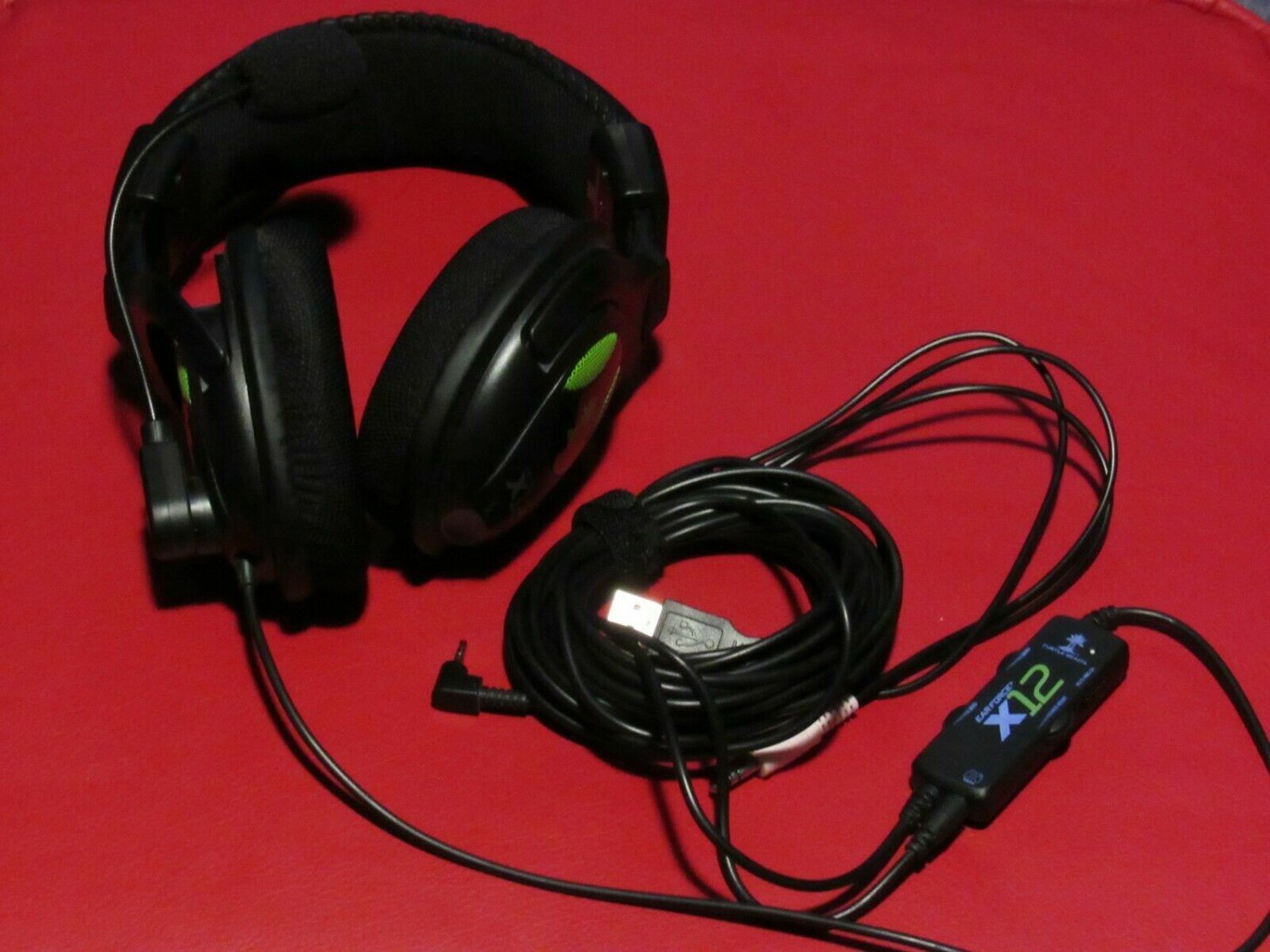 Turtle Beach Ear Force x12 TBS-2255-01 Green Black Gaming Headset with Mic