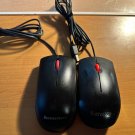 Lot of 2 OEM Lenovo M-U0025-0 SM-8823 Essential Wired USB Mouse
