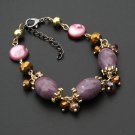 J26  Tribal Ceramics & Mother of Pearl Retro Bracelet