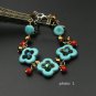 J29  Handcrafted Tribal Bohemia Turquoise Crystal Retro Bracelet