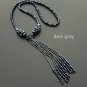 J32 Retro Stylish Bead Fringes Crystal Necklace Choker