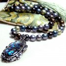 J43 Handcrafted Pearl + Abalone Choker