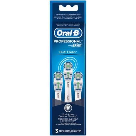 Oral-B Dual Clean Replacement Electric Toothbrush Heads, 3 Count