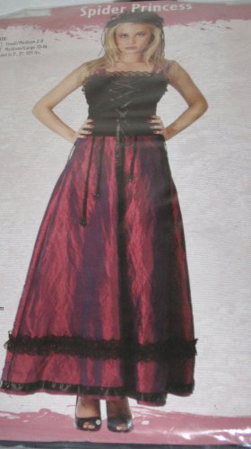 Fun World Spider Princess 3PC Women's Festival Costume Sz M/L (10-14)