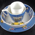 Rare Vintage Ornamin "Das Rösslein Hü" 4 piece Children's Plate Bowl Cup Set