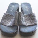 Mila Paoli Blue Suede Platform Slide Women's Shoes Fits Like Size 8/39