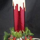 Vintage Electric Christmas Candle Poinsettia Pine Cone Plastic Base 12"