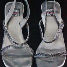 Mootsies Tootsies Silver Shimmer "Cantina" Open Toe Sling Back Size 10M