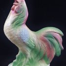 Vintage Reproduction Chalkware Multicolor Rooster Table Decor 8" X 5"