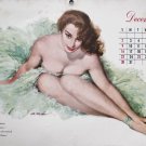 Vintage Esquire Al Moore Pin Up Girl Calendar Page December 1951