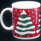 Crate & Barrel Christmas Tree Snow Coffee Mug 10OZ