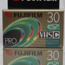 Fujifilm Pro TC-30 Hang Tab 2PK New VHS-C Videocassette 23025032