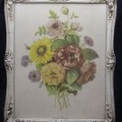 Vintage Framed Floral Prints Geraniums Poppies Garden Bouquet 8.5"X11"