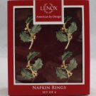 Lenox Holiday Christmas Napkin Rings Set of 4 New