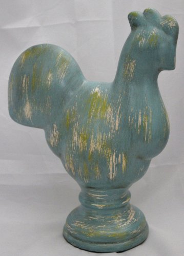 The Spring Shop Blue Rooster Ceramic Table Decor 9 1/2" X 7"