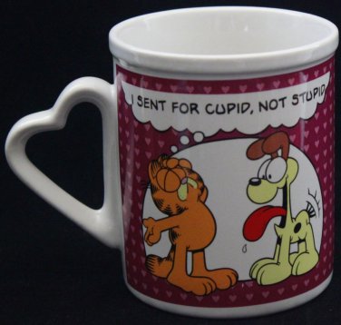 Enesco Garfield Odie Handled 10OZ Mug "I Sent For Cupid Not Stupid"