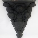 Black Floral  Wood Metal Stone Wall Shelf 9" X 7"
