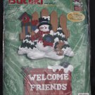 Bucilla Welcome Friends Felt Applique Door/Wall Hanging Kit NEW 14"X22.5"