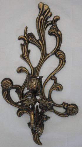 Ornate Scroll Rococo Style Brass Sconce - quantity 1