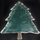 Ceramic Christmas Tree Hand Painted Italian Made Serving Dish 14"X11"