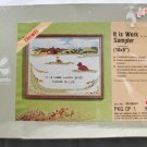 Vintage Leewards Crewel Sampler Kit "It is Work..." Kit #35-63632