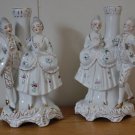 Vintage Porcelain Victorian Baroque Man & Woman Boudoir Table Lamp BASES ONLY