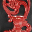 Homco Red Scroll Ornate Floral Rococo Style Plastic Sconce 15"