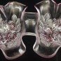 Mikasa Crystal Rosella Pink Frosted Flowers Dual Serving Bowl Retired
