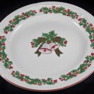 Sango 1989 Jingle Bells Holly Berries Dinner Plate 10.5"