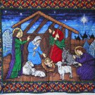Quilted Fabric Wall Decor Throw Religious Nativity Manger Christmas Scene