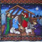 Quilted Fabric Wall Decor Throw Religious Nativity Manger Christmas Scene