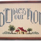 Completed Framed Cross Stitch God Bless Our Home Wall Decor