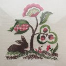 Cross Stitch Completed Jacobean Bunny Rabbit Framed Decor